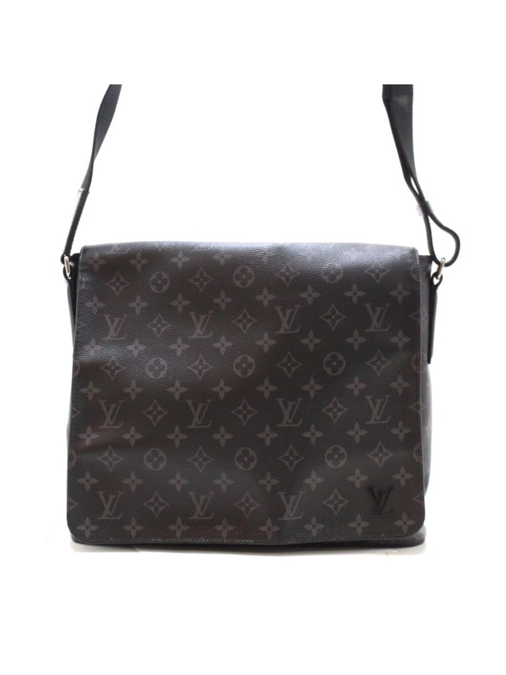 Louis Vuitton District MM Shoulder Bag Monogram Eclipse Gray Silver